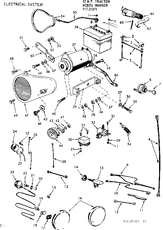 Craftsman 91725371 electrical system diagram