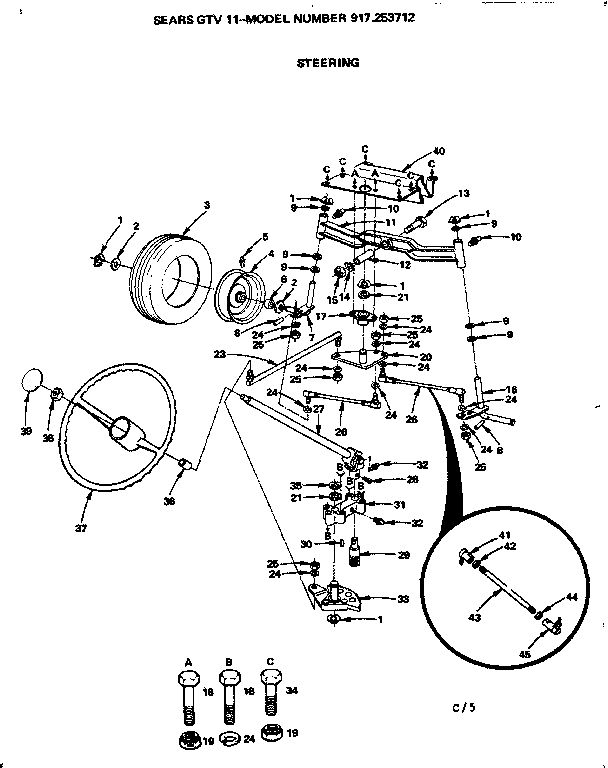 Craftsman 917253712-1987 steering diagram