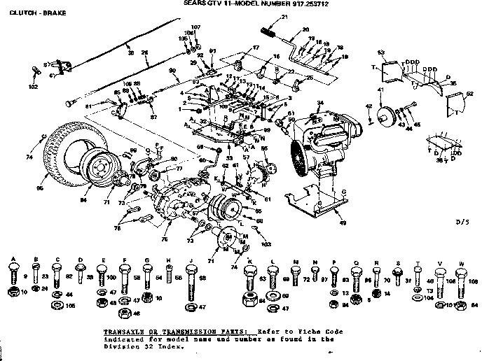 Craftsman 917253712-1987 clutch-brake diagram