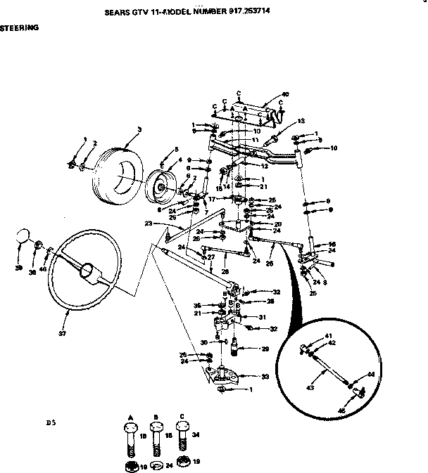 Craftsman S253714 steering diagram