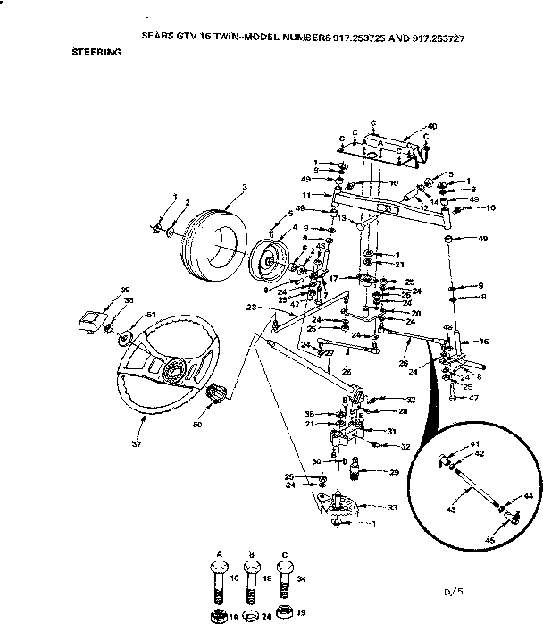 Craftsman 917253727 steering diagram