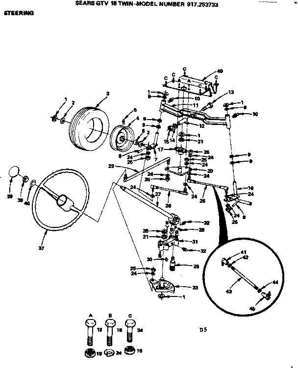 Craftsman 917253733 steering diagram