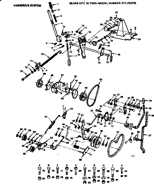 Craftsman 917253735 varidrive system diagram