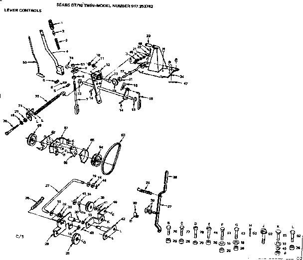 Craftsman 917253742 18 twin/lever controls diagram