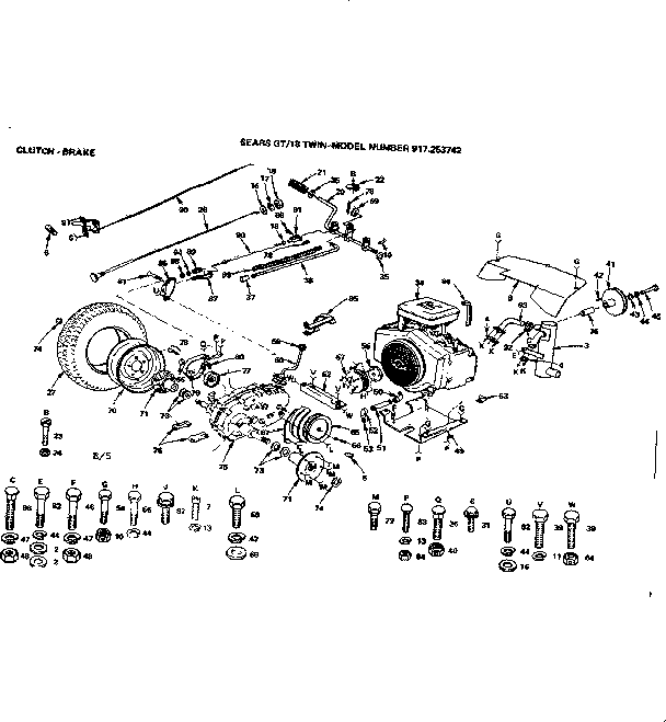 Craftsman 917253742 18 twin/clutch-brake diagram