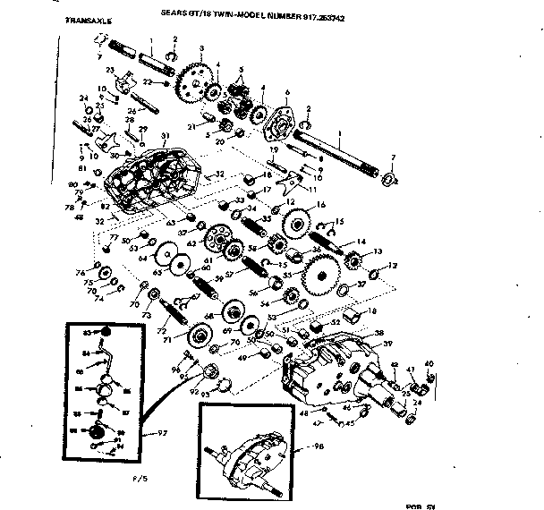 Craftsman 917253742 18 twin/transaxle diagram