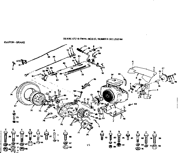 Craftsman 917253744 18 twin/clutch - brake diagram
