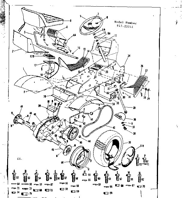 Craftsman 91725511 steering assembly diagram