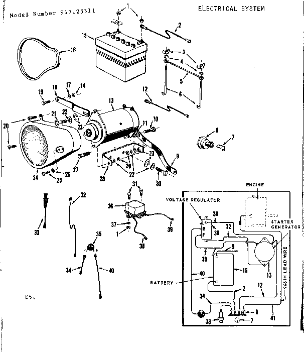 Craftsman 91725511 electrical system diagram