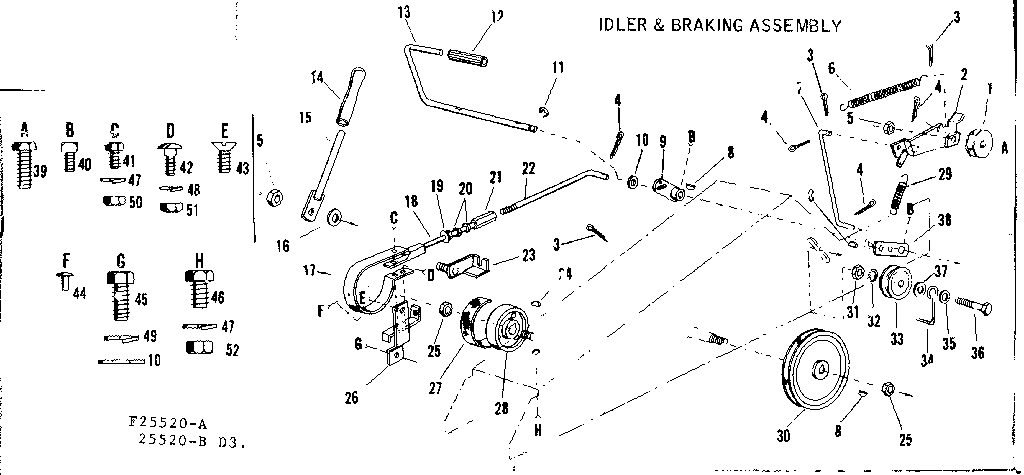 Craftsman 91725520-A idler & braking asm. diagram