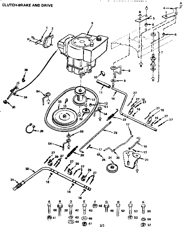 Craftsman 917255270 clutch-brake and drive diagram