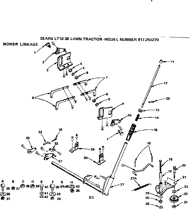 Craftsman 917255270 mower linkage diagram