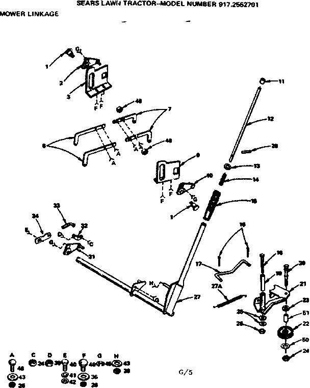 Craftsman 9172552701 mower linkage diagram