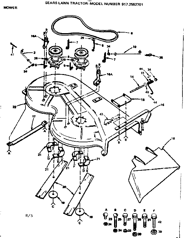 Craftsman 9172552701 mower deck diagram
