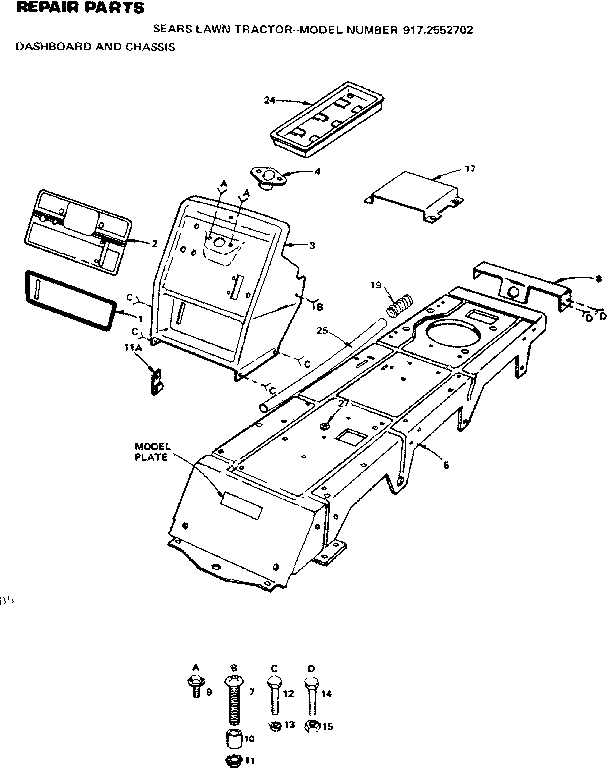 Craftsman 9172552702 dashboard and chassis diagram