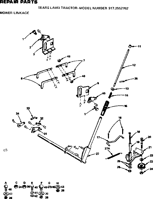 Craftsman 9172552702 mowerlinkage diagram