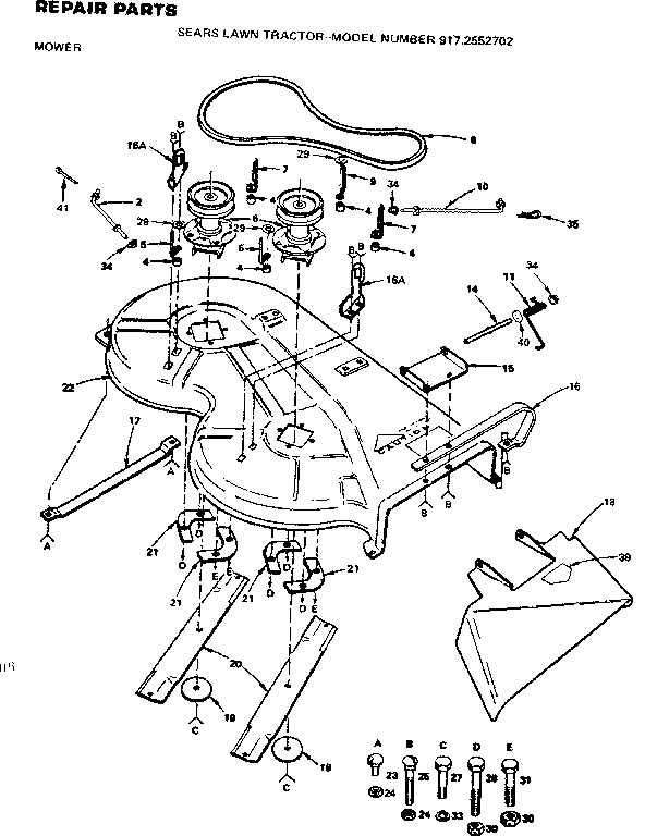 Craftsman 9172552702 mower diagram