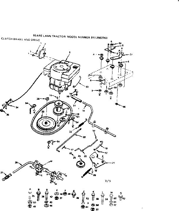 Craftsman 9172552703 clutch-brake and drive diagram