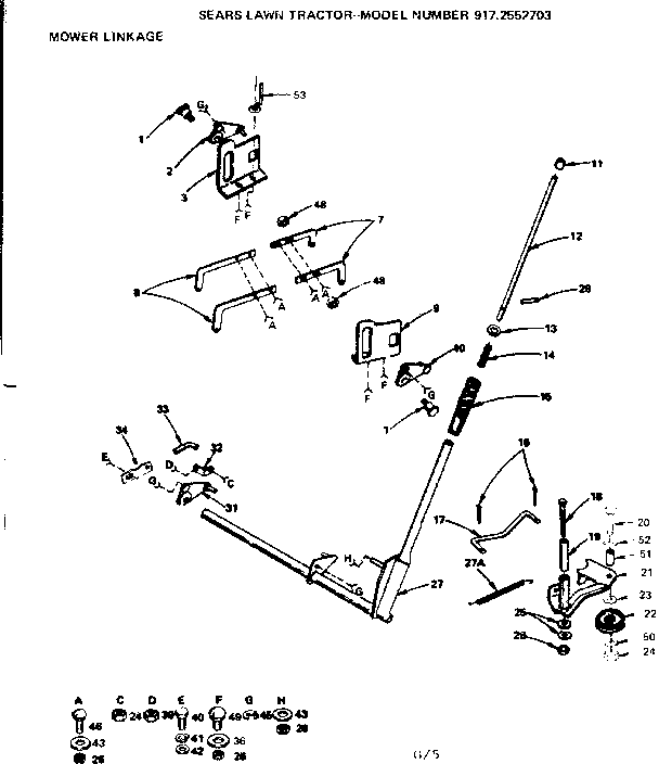 Craftsman 9172552703 mower linkage diagram