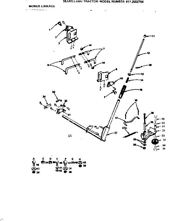 Craftsman 9172552704 mower linkage diagram