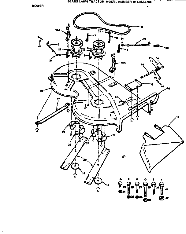 Craftsman 9172552704 mower deck diagram