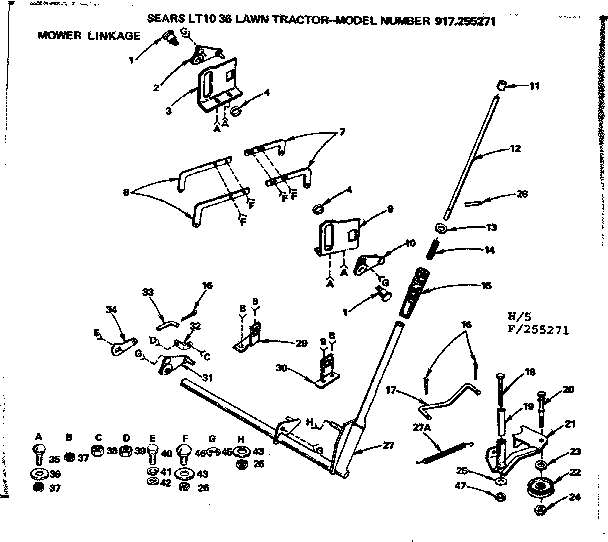 Craftsman 917255271 mower linkage diagram