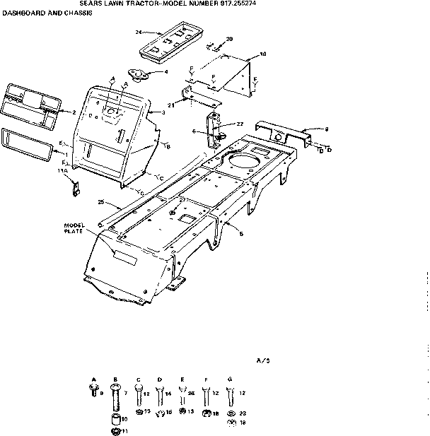 Craftsman 917255274 dashboard and chassis diagram