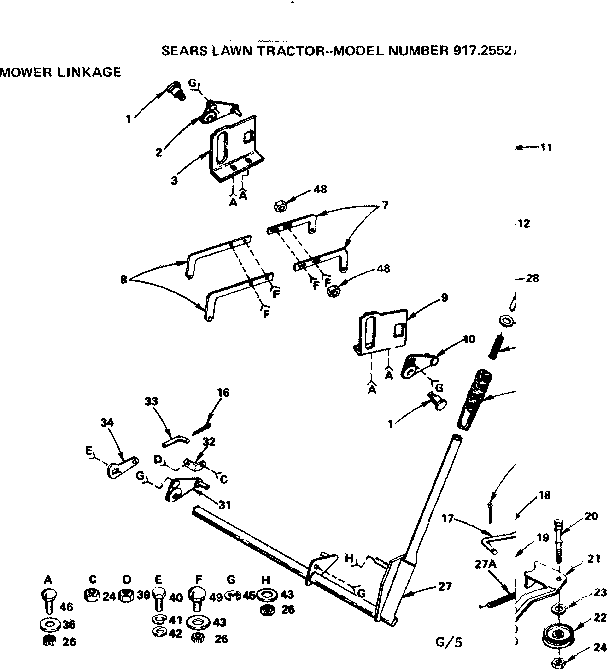 Craftsman 917255274 mower linkage diagram