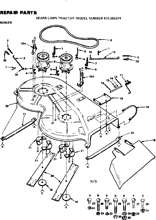 Craftsman 917255274 mower diagram