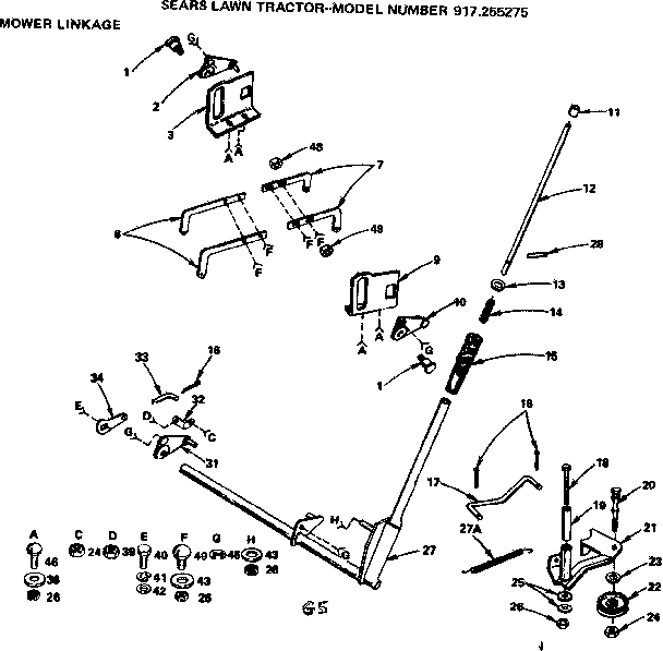 Craftsman 917255275 mower linkage diagram