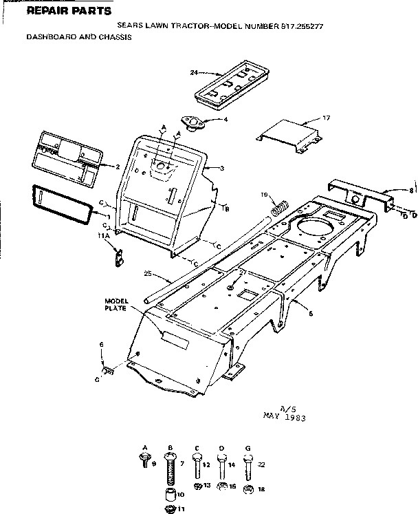 Craftsman 917255277 dashboard and chassis diagram
