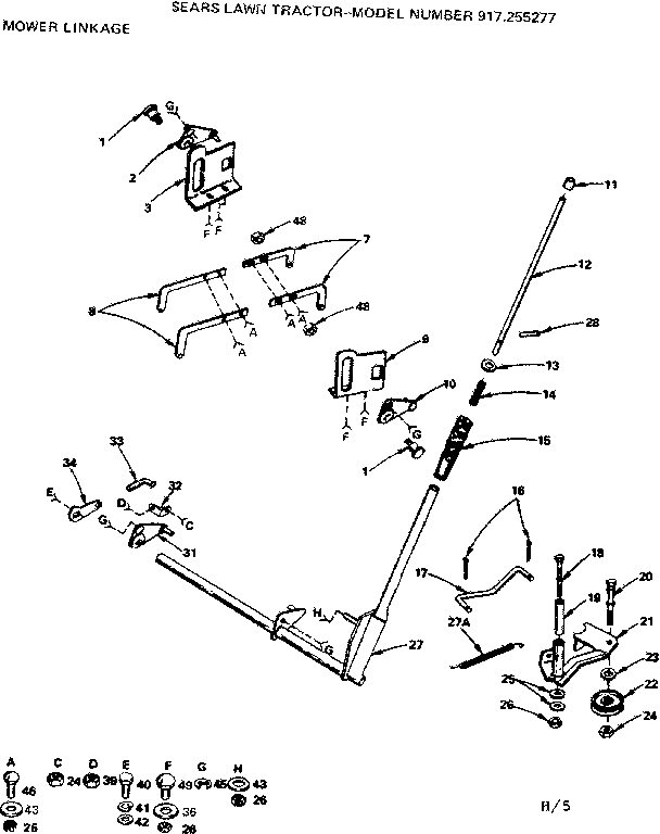 Craftsman 917255277 mower linkage diagram