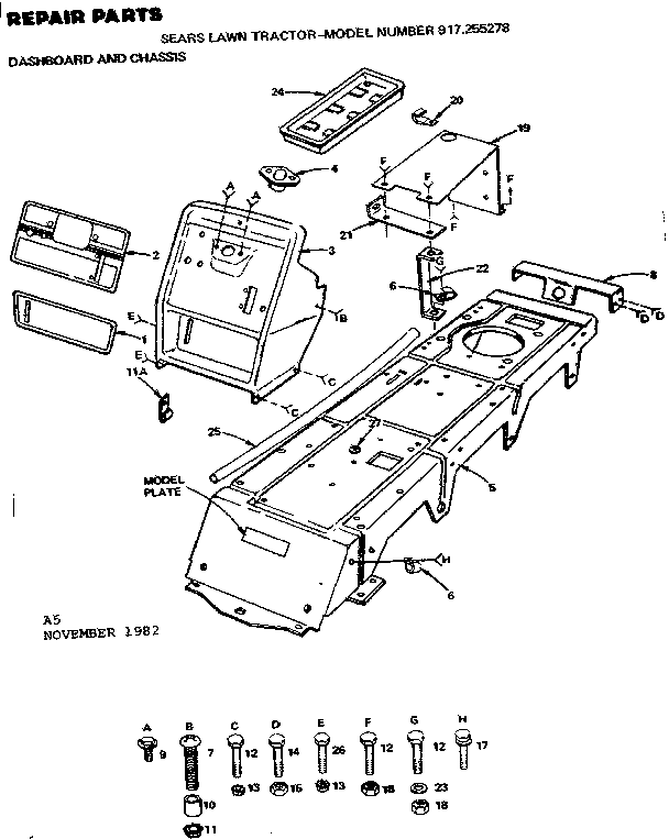 Craftsman 917255278 dashboard and chassis diagram