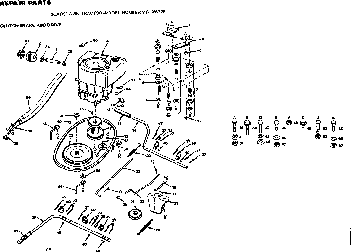 Craftsman 917255278 clutch-brake and drive diagram