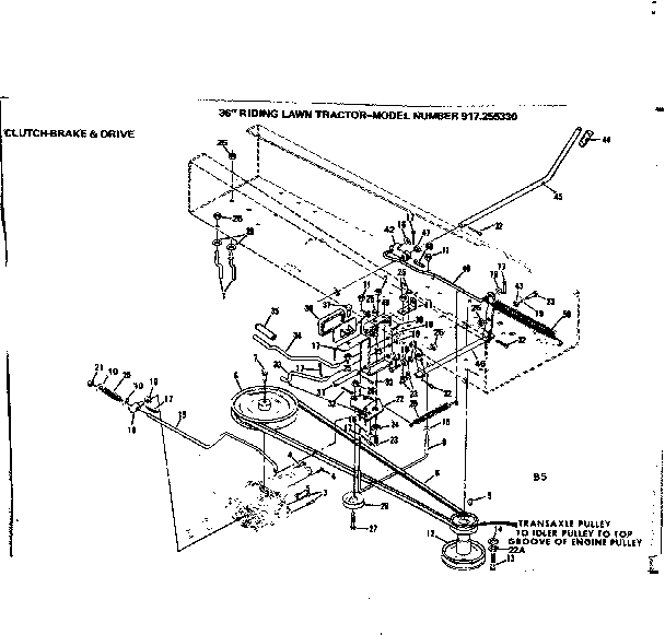 Craftsman 917255330 clutch-brake & drive diagram
