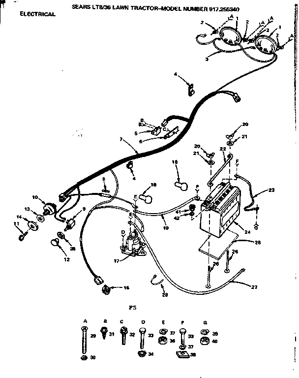 Craftsman 917255340 36 lawn tractor/electrical diagram