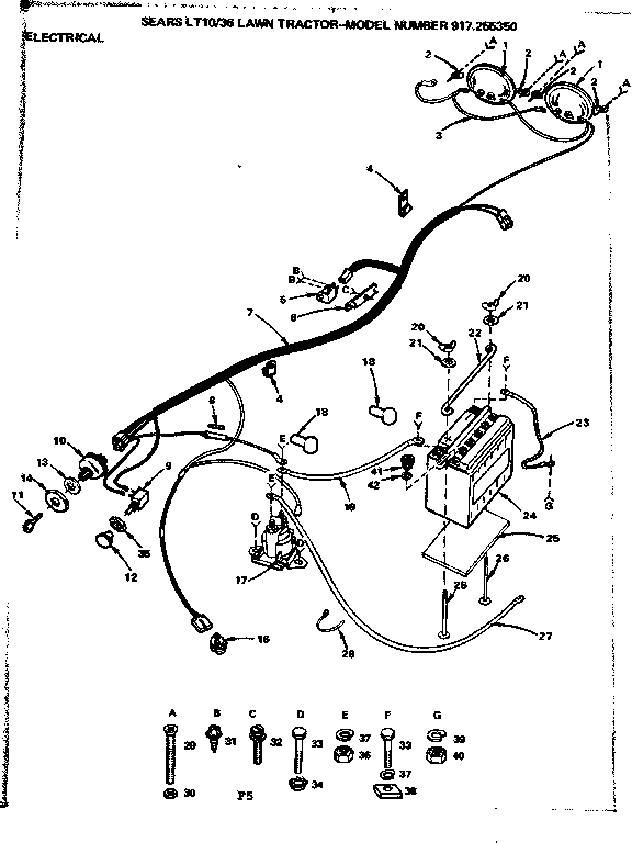 Craftsman 917255350 36 lawn tractor/electrical diagram