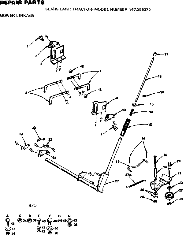 Craftsman 917255370 mower linkage diagram