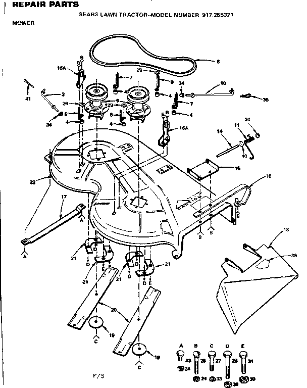 Craftsman 917255371 mower deck diagram