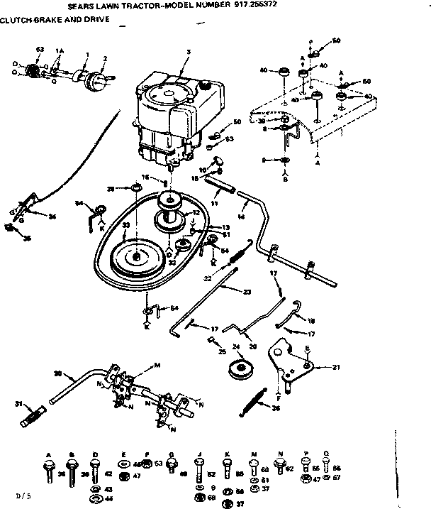 Craftsman 917255372 clutch-brake and drive diagram