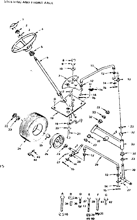 Craftsman 917255373 steering and front axle diagram