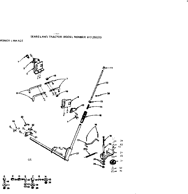 Craftsman 917255373 mower linkage diagram