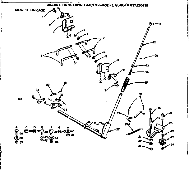 Craftsman 917255410 mower linkage diagram