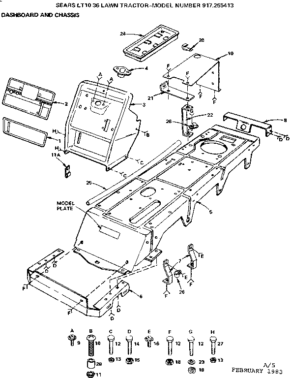 Craftsman 917255413 dashboard and chassis diagram