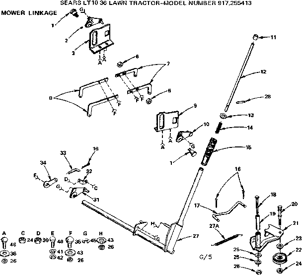 Craftsman 917255413 mower linkage diagram