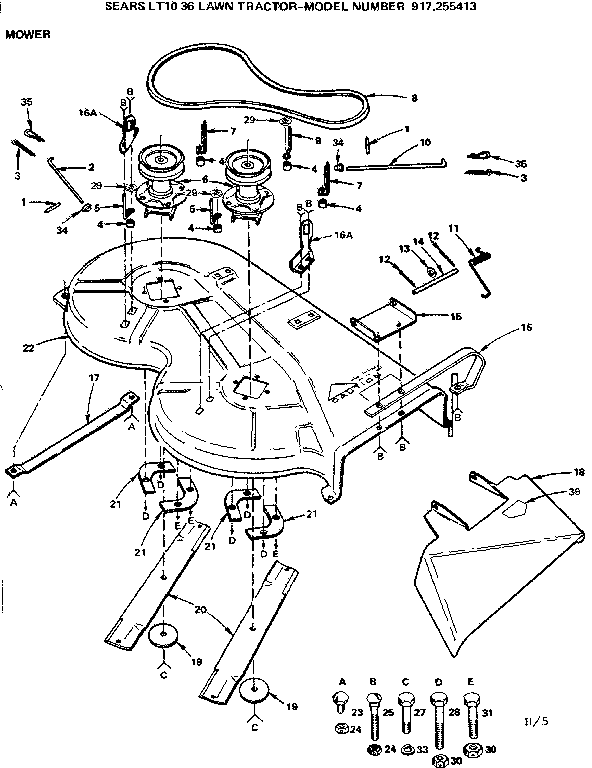 Craftsman 917255413 mower diagram