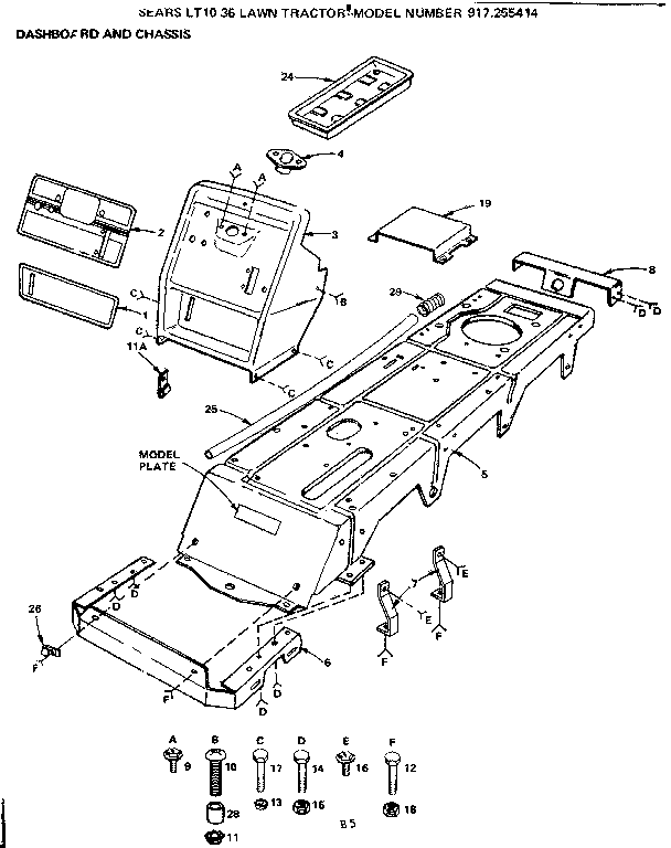 Craftsman 917255414 dashboard and chassis diagram