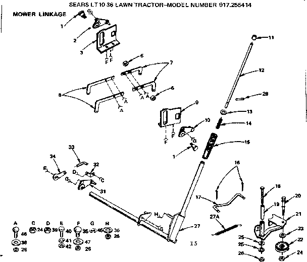 Craftsman 917255414 lift assembly diagram