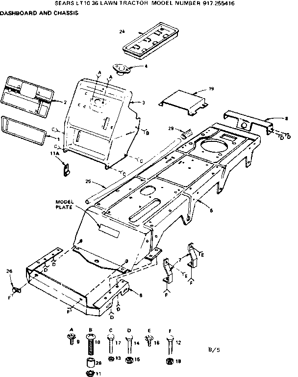 Craftsman 917255416 dashboard and chassis diagram