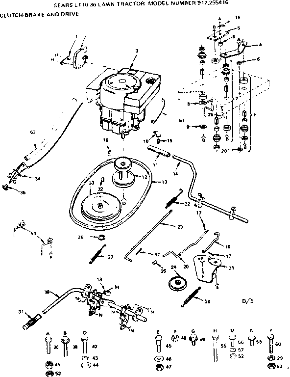Craftsman 917255416 clutch-brake and drive diagram